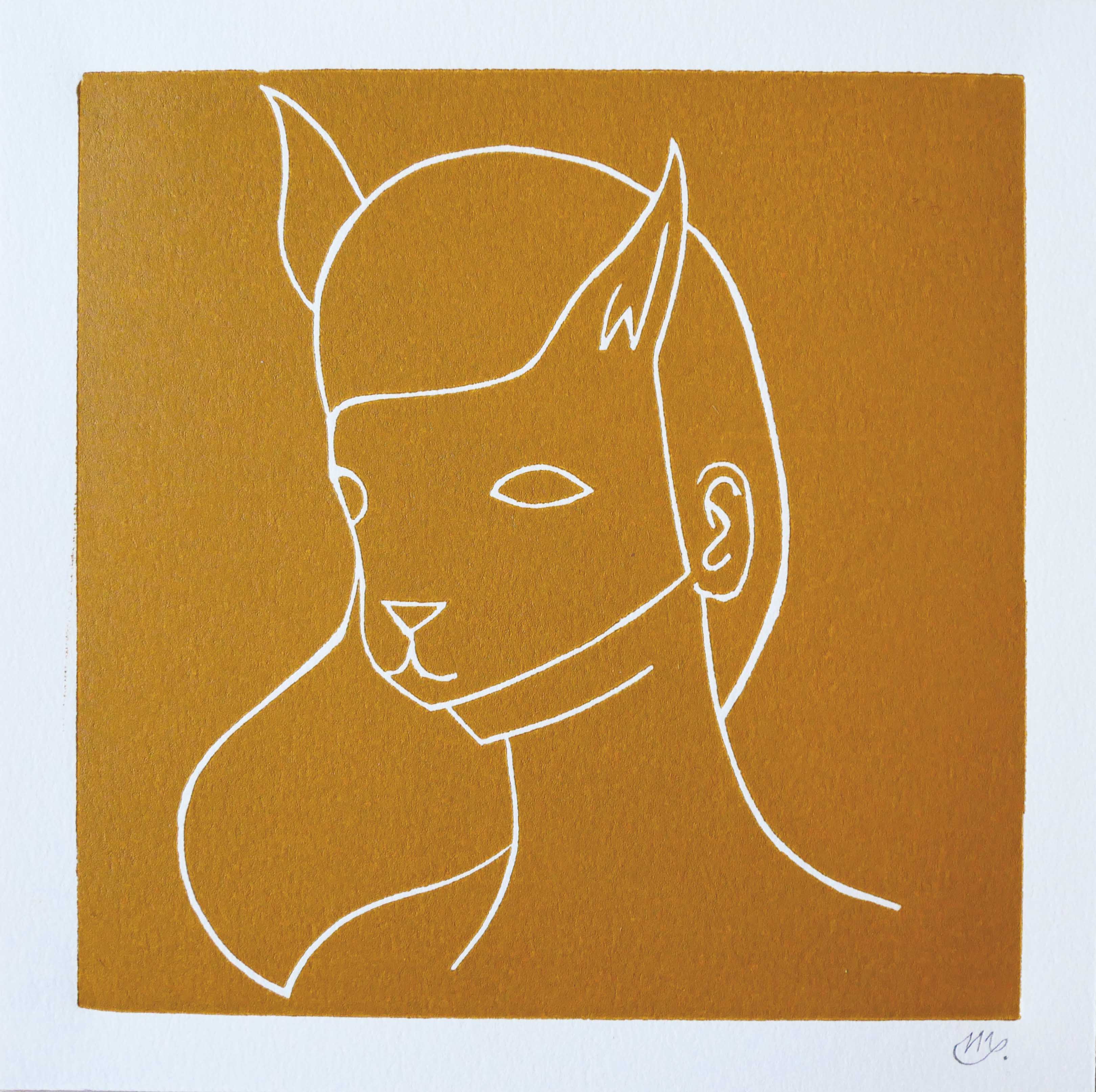 Linogravure masque