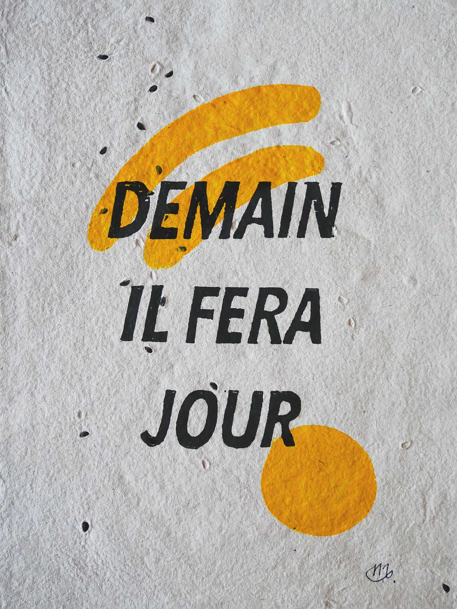 Linogravure Demain il fera jour noemiemahieux.