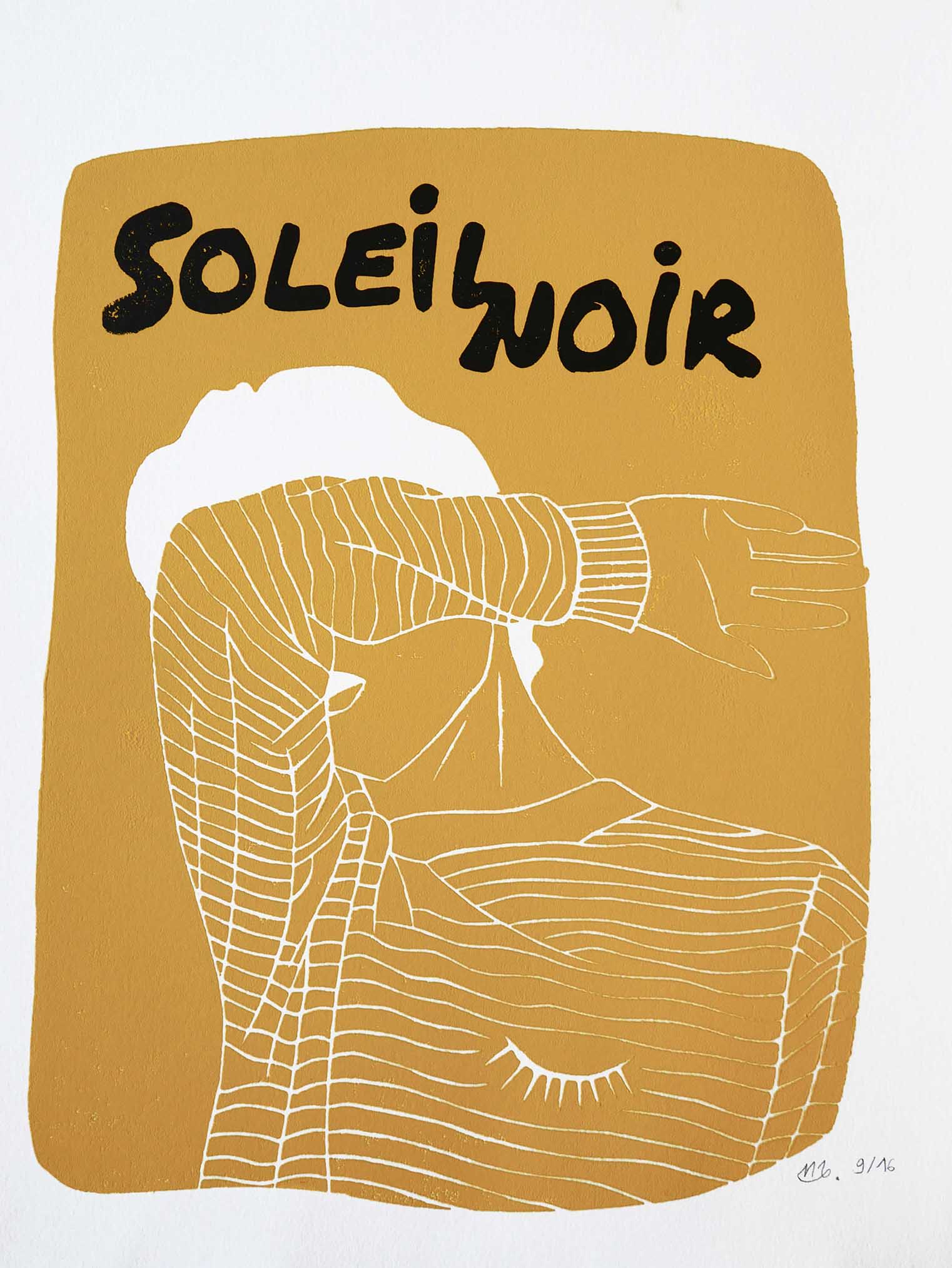 Linogravure Soleil noir noemiemahieux.